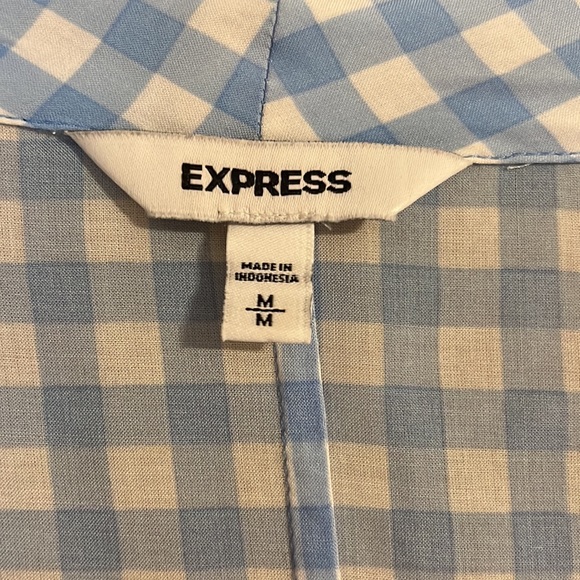 Express Gingham Cropped Blouse - Picture 4 of 5
